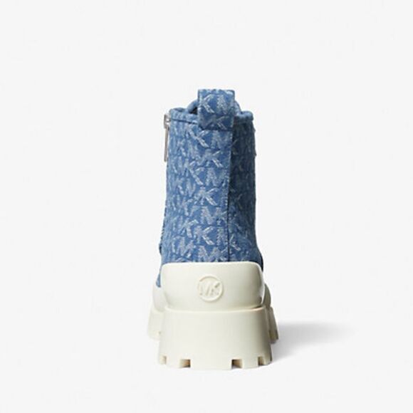 Michael Kors Denim Jacquard Combat Boots - Picture 8 of 10